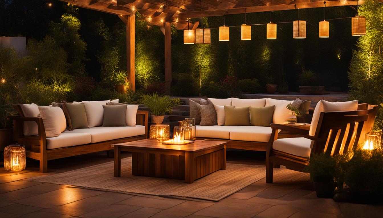 Beleuchtungsideen für Terrassenmöbel aus Holz