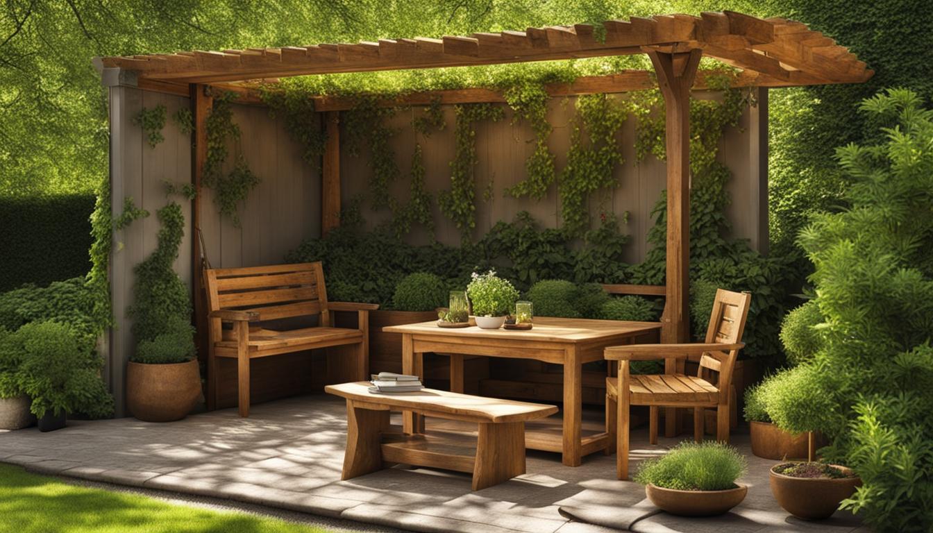 Holzmöbel für kleine Gärten mit praktischem Nutzen