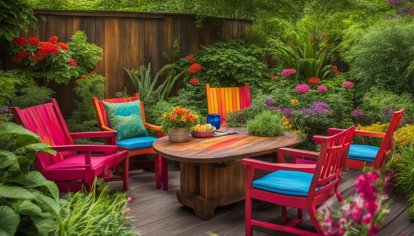 Persönlicher Stil mit Farben auf Holzgartenmöbeln