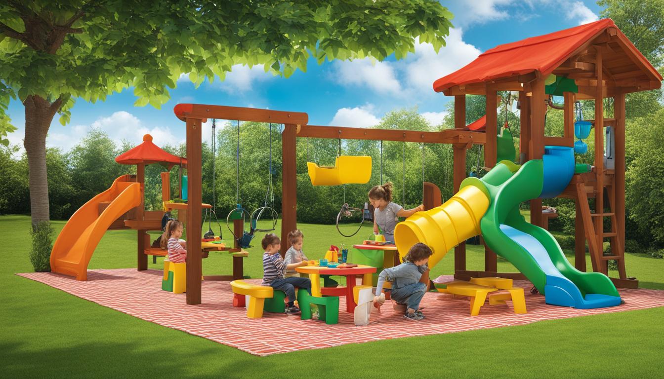 Spielhäuser mit Picknickplatz: Essen und Spielen im Freien