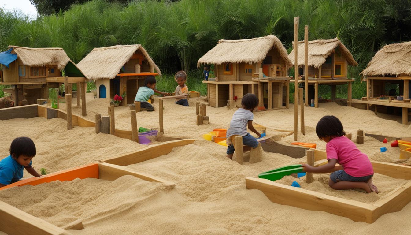 Stelzenhäuser mit Sandkasten: Kreatives Spielen mit Sand