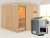 KARIBU Sauna Systemsauna SPARSET Celine 8 inkl. 9 kW Bio-Ofen mit ext. Steuerung – BxTxH: 231x231x198 cm, inkl. 3 Liegen, inkl. 9 kW Bio-Kombiofen +